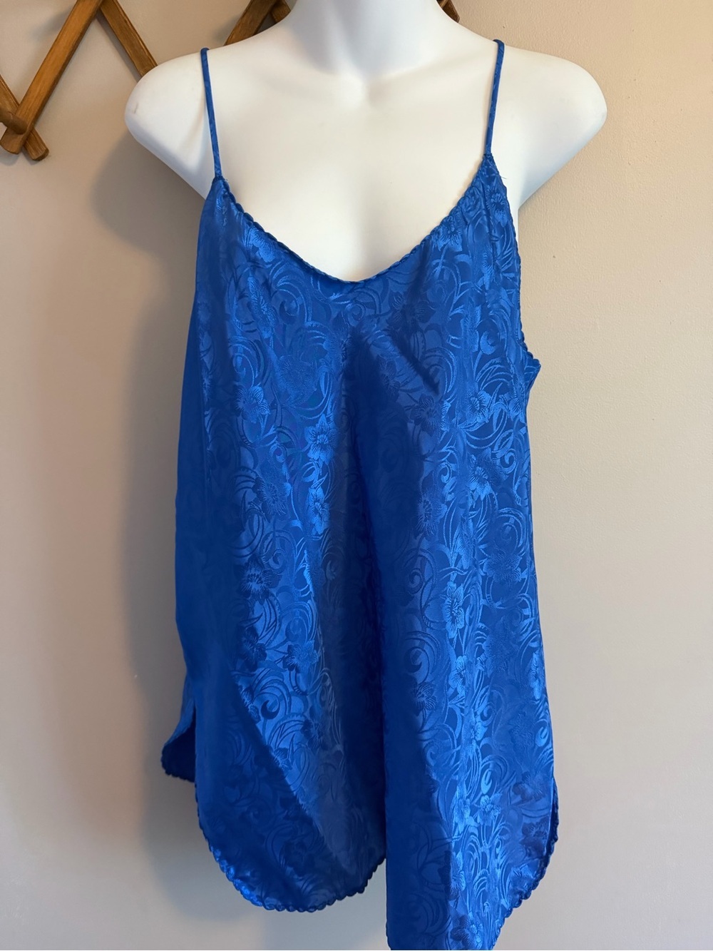 Vintage UndercoverWear Floral Jacquard Camisole Blue LG